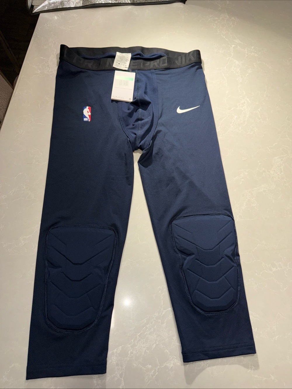 Nike Pro NBA Team Issued 3/4 Knee Padded Compression Pants Size  XL #AA0756-419